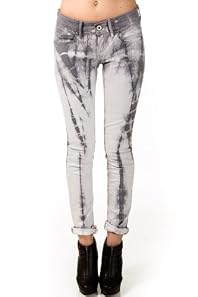 Straight Cut Jeans in Grey Tie Dye