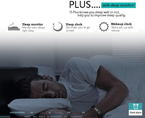 Topcart 15/i5 Plus Smart Wristband iwown i5+ Smartband Pulsera Inteligente Smart Band Sleep Monitor Smart Bracelet(Black)