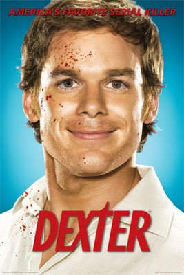Dexter Poster ~ Splattered Blood ~ Official Showtime Merch from Canada Banned in the US ~ America's Favorite Serial Killer ~ 24x36