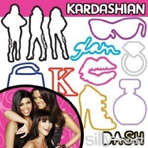 Kardashian Glam 24-pack Licensed Silly Bandz with Free Necklace to Hold the Bands !