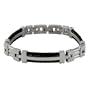 High Polished Titanium Linked Bracelet w/ Black Wire