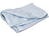 Crib Clouds Cuddle Fleece Dots and Satin Baby Security Blanket, Reef Blue
