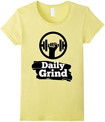 Women's Daily Grind Gym Workout fitness training T-Shirt Small Lemon