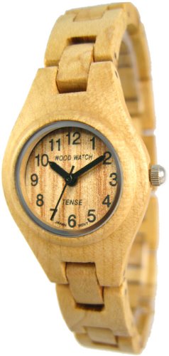 Tense Solid Light Maple Wood Watch Hypo-Allergenic Bracelet L7509M