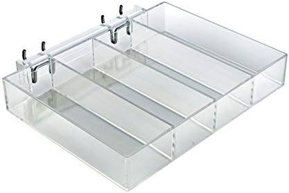 2 Pc New Retails Clear Four Compartment countertop Tray 9.375"W x 7.5"D x 1.5"H