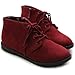 Ollio Women's Flat Shoe Classic Lace Up Zip Faux Suede Oxford