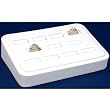White Leather 11 Slot Ring Jewelry Display Stand 6.25"