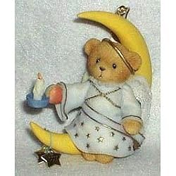 Cherished Teddies Angel Sitting On Moon Ornament