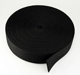 2 Inch 25 YDS Heavy Black Polypro Webbing