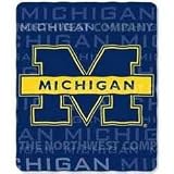 Michigan Wolverines NCAA Light Weight Fleece Blanket (031 Series) (50x60)