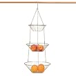 3 TIER WIRE nickel HANGING fruit veg Basket KITCHEN NU