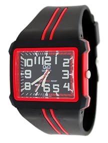 Q&Q #DP02J002Y Men's Square Analog Sports Watch with Resin Strap
