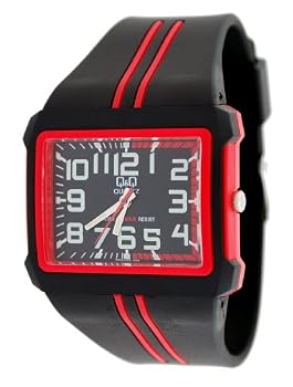 Q&Q #DP02J002Y Men's Square Analog Sports Watch with Resin Strap