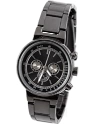 Orient Idea Ori-0257E Stainless Steel Womans & Lady Quartz Wristwatch Timepiece with 3 Decorative Sub-dials - Black