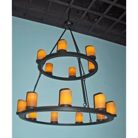 Torino Two Tiered Chandelier with 15 Assorted OR Similar Height Shades by laCandela