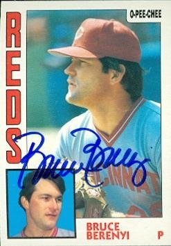 Bruce Berenyi Autographed/Hand Signed Baseball Card (Cincinnati Reds) 1984 O-Pee-Chee #297