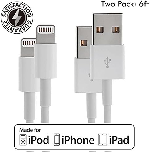 Lightning Supplies TM. Certified Lightning Cable For iphone 6, 6s, 6Plus, 5s,5c, 5 Cable. This Lightning To USB Cable Is A Fast iphone Charging Cable &amp; Data Sync Backed For Life (2 PACK 6 FT White)