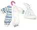 Cute Baby Doll Clothes Clothing Dresses Blue Stripes Rompers Jumpsuit Pajames Outfits with Hat for 14 Inches American Girl / Boy Dolls