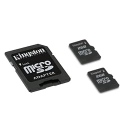 Click here to buy Kingston SDC 2GB-2P1A 1GB MicroSD Flash Card - Twin Pack One Adapter, 2 Piece (Black) by Kingston.