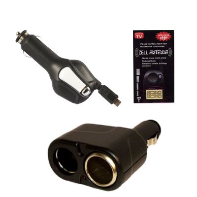 Plantronics BackBeat 116, 216, 903, 906, M100 Retractable Car Charger and Dual Port Charger Adaptor