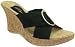 Dezario Melia Women's Cork Wedge Black Brown Comfort Sandals