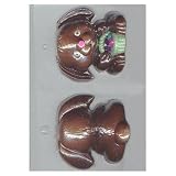 Hollow Flop Ear Bunny With Basket Candy Molds