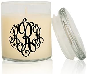 MONOGRAM CANDLE | Font: Victoria Circle | Large Creme Brulee/Vanilla Scented Candle | Hand Poured, Handcrafted, Highly Fragrant | Personalized Gifts