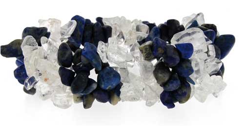Click here to buy 5 Strand Stretch Chip Bracelet - Lapis Lazuli and.