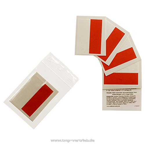 5er Polen Tattoo Fahne Fan Set – EM Fanartikel 2016 – Poland Flag (5)