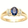 14K Yellow Gold Sapphire and Diamond Ring