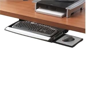 Fellowes Office Suites 8031207 Keyboard Mouse Drawer Black Silver Ergonomic Easy-To-Install