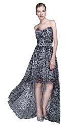 Sweetheart Leopard Print Silk Wedding Party Dress 