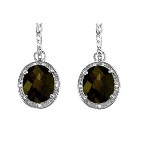 FOJO's Diamond in Sterling Silver Genuine Smoky Quartz Hoop Earrings (1 10 ct.... by FOJO