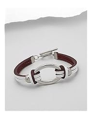 White Leather Bracelet In White Base