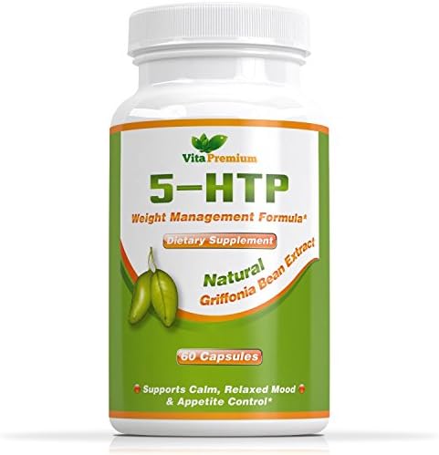 5-HTP Capsules • 100% MONEY BACK GUARANTEE • 5HTP 100mg Helps to Increase Serotonin levels - Promotes Healthy Sleep, Mood and Relaxation - Made in USA - Feel Better or Your Money Back