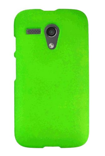 HHI Rubberized Shield Hard Case for Motorola Moto G - Green (Package include a HandHelditems Sketch Stylus Pen)