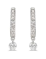 14K White Gold Diamond Dashing Diamonds Earrings