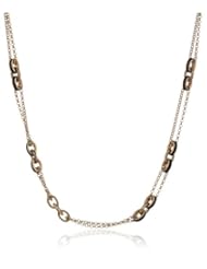 The SAK Leather Gold Necklace, 28"