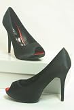 Damen Stiletto Plateau Pumps Peep Toes schwarz Gr. 41