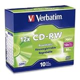Verbatim - 10 x CD-RW - 700 MB ( 80min ) 4x - 12x - slim jewel case - storage media by Verbatim