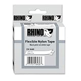 DYMO Products - DYMO - Rhino Flexible Nylon Industrial Label Tape Cassette, 3/4in x 11.5ft, White - Sold As 1 Each - Durable and smear-proof. - Resistant to chemicals, solvents, grease, heat, moisture and other harsh elements. - Industrial-strength adhesive for labels that stick and stay stuck. - Easy-to-peel split backing for simple application. -