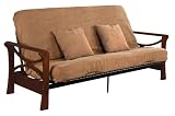 Serta Redbud Naples Full Futon Set with Pillows, Espresso/Tan
