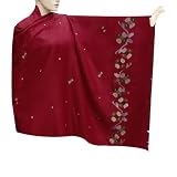 Handmade Plain Wool Shawl With Beautiful Design On Border, Pleasant Gift For Special One (Free Shipping) Shwl0111r
