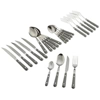 LeBrun 24-Piece Bistro Cutlery Set, Gray