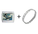 Blue Surfer Italian Charm Bracelet