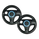 Nintendo Wii Wheel for Mario Kart (Black) x 2 Bundle