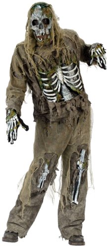 FunWorld Men's  Skeleton Zombie, Greenish Yellow, One Size Costume