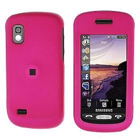 HOT PINK RUBBERIZED SNAP ON HARD SKIN FACEPLATE PHONE SHIELD COVER CASE FOR SAMSUNG SOLSTICE A887 + BELT CLIP