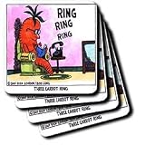 Londons Times Funny Food Coffee other Digestibles - 3 Carrot Ring - Coasters