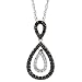 10k White Gold Black & White Diamond Pendant (1/2 cttw, I-J Color, I3 Clarity), 18\